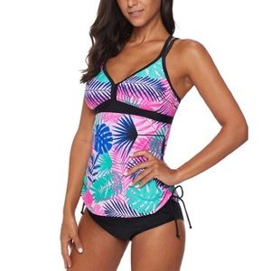 💖HOST PICK💜NWT Tropical Racerback Tankini Set, Sz. S